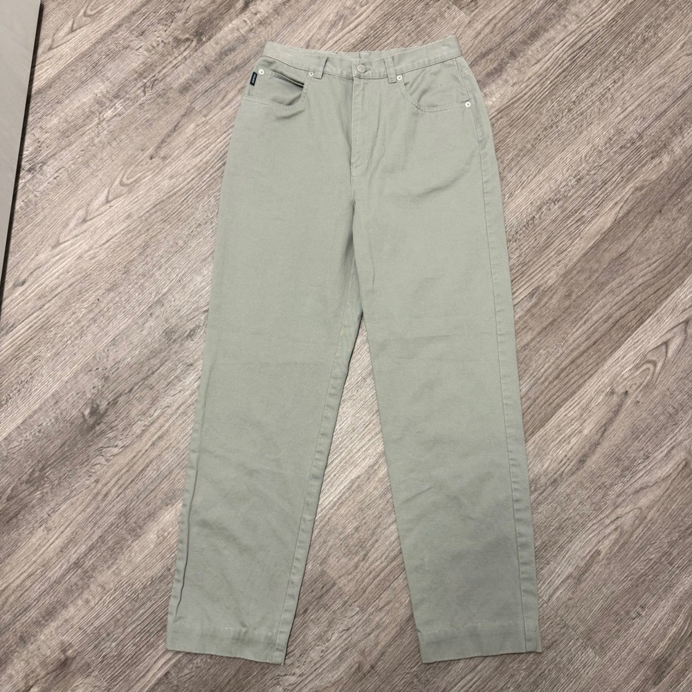 Lauren Ralph Lauren Women 6 Light Gray Khaki Cotton Straight Leg High Rise Pants